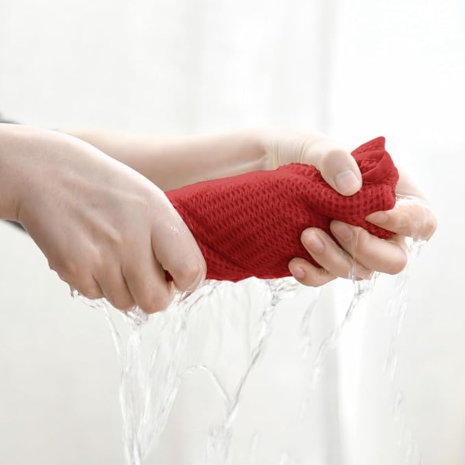 Artoid Mode 100% Cotton Dark Red Waffle Weave Kitchen Dish Cloths, 12x12 Inch - Image 3