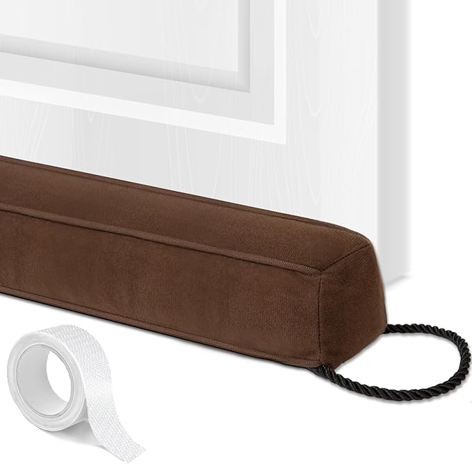 Weighted Door Draft Stopper for Front Door, Easy to Use Heavy 38 Inch Door Bottom Winter Cold Air Draft Blocker, for Exterior, Apartment, Back Door, Fits Door Gap Up to 3”, 2.2lb