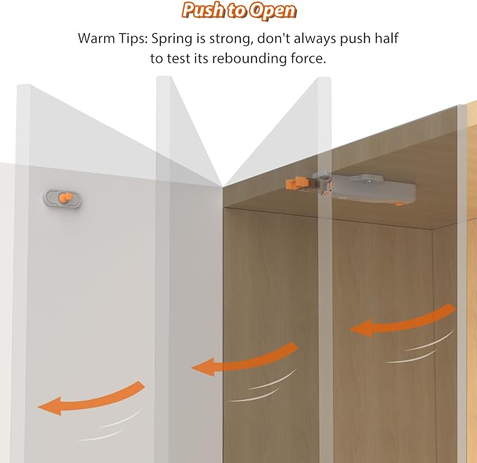 Push Touch Latches for Cabinets, Jiayi 4 Pack Heavy Duty Push Lock Door Latch - Image 7
