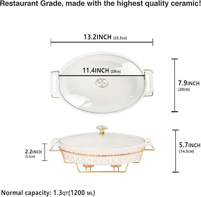 11" x 7.5" Ceramic Oval Casserole Dish - Image 2