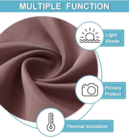 RYB HOME 45 inch Curtains for Living Room, Rod Pocket Thermal Insulated Small - Image 6