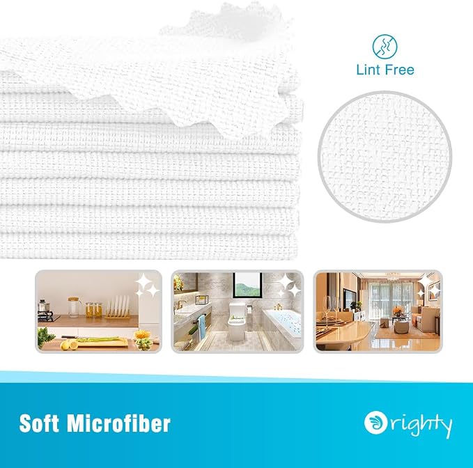Orighty Cleaning Cloths Bulk, 200 Pack Shop Rags Reusable, Microfiber Cleaning - Image 2