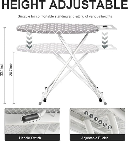 Ironing Board, Foldable Ironing Board Adjustable Height Compact Iron Board - Image 4