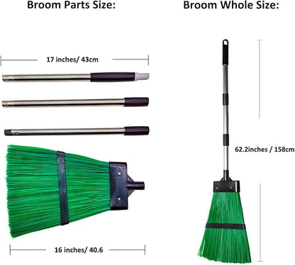 Courtyard Broom-Heavy Duty Broom Long Handle Outdoor Commercial Angle Broom - Image 3