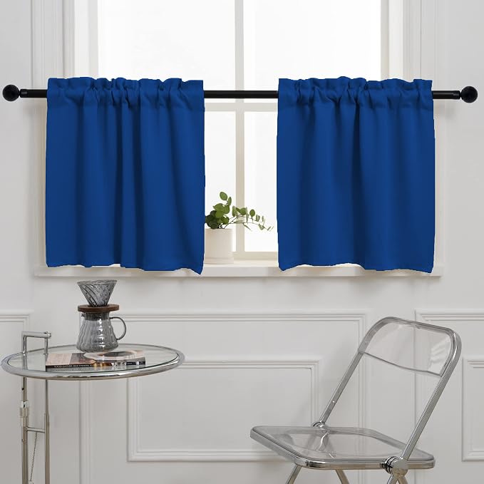 Pickluc Cafe Curtain 36 Inches Long, Rod Pocket Kitchen Curtain, Short Blackout by PICKLUC