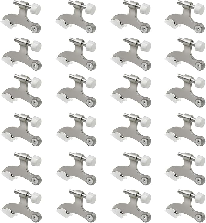 24 Pack Hinge Pin Brushed Nickel Door Stopper, Adjustable Heavy Duty Hinge Pin by SUNTAI