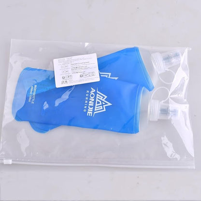 TRIWONDER TPU Soft Folding Water Bottles BPA-Free Collapsible Flask for Hydration Pack - Ideal for Running Hiking Cycling Climbing (450ml/15.22oz - Pack of 2)