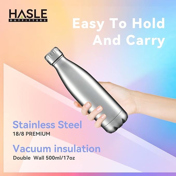 HASLE OUTFITTERS 17oz Stainless Steel Water Bottles Bulk, Vacuum Insulated - Image 3