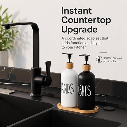 Dish Soap Dispenser for Kitchen Sink.Glass Hand Soap Dispenser, Modern - Image 3