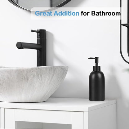 Natheeph 14OZ Ceramic Soap Dispenser Ceramic Soap Pump Dispenser Can Fill Liquid - Image 5