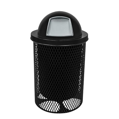 COATEDOUTDOORFURNITURE RDT-TXTBLK Heavy Duty 32 Gallon Round Trash Receptacle by CoatedOutdoorFurniture