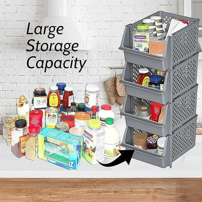 Skywin Plastic Stackable Storage Bins - Image 2