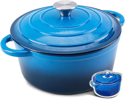 Enameled Cast Iron Dutch Oven - 7QT Pot by WOKINS