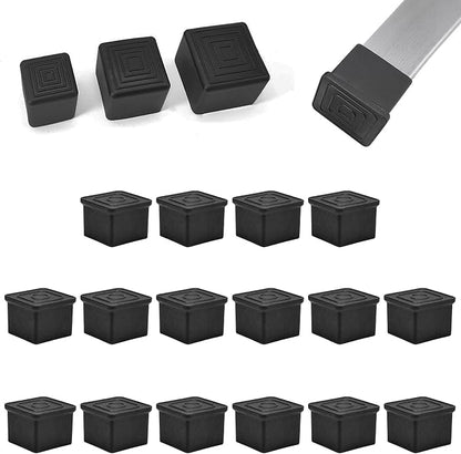 16 Pcs 3/4" x 3/4" Square Rubber Chair Leg Caps, PVC Table Leg Covers, Flexible by BOPOREAE