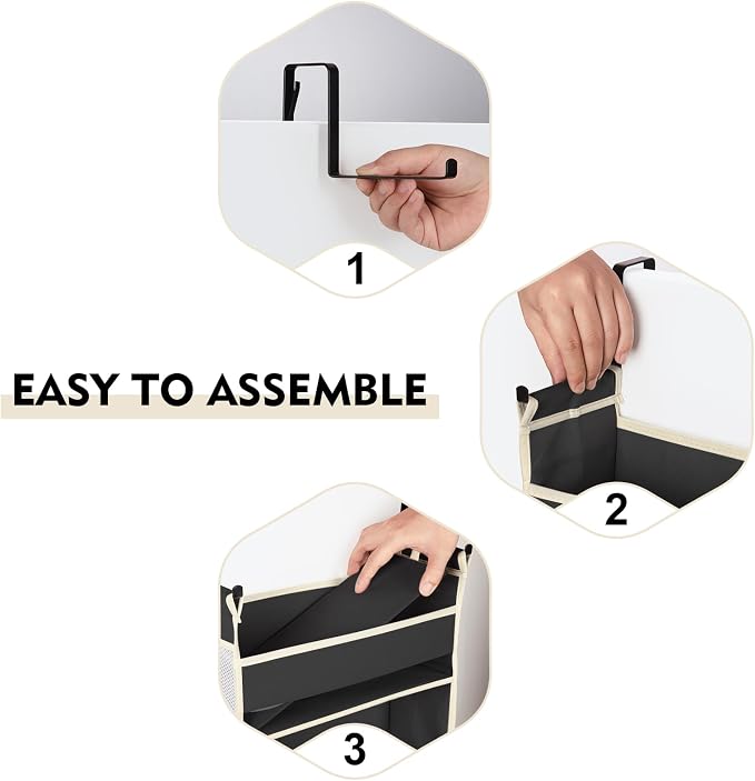 2 Pack Over The Door Hanging Organizer 5-Shelves and 10 Side Pockets, Over The - Image 6