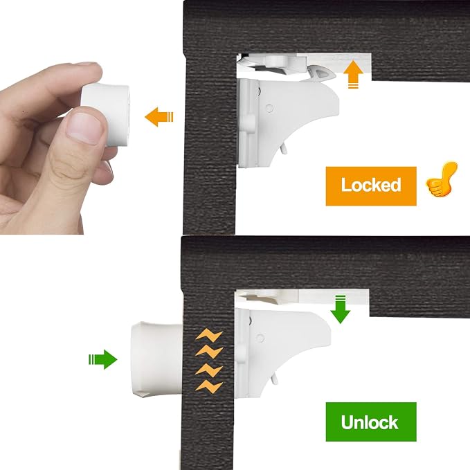 Vmaisi Adhesive Magnetic Locks for Cabinets & Drawers - Image 2