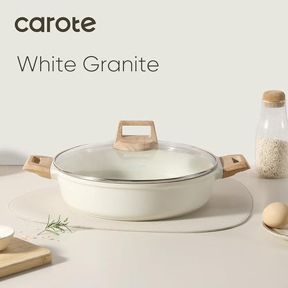 CAROTE Nonstick Stock Pot with Lid Soup Pot, 4 Quart with Lid, Casserole Super - Image 6