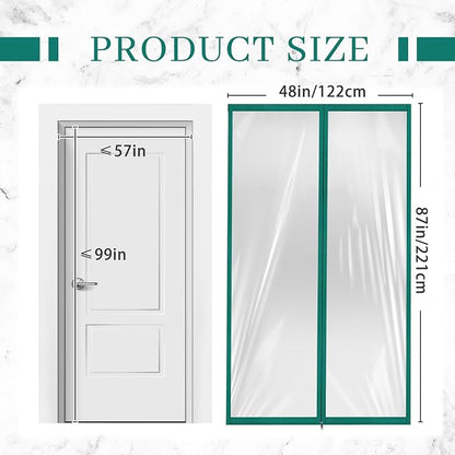 Amylove Zipper 48 x 87 Inch Dust Barrier Kit Green Edged Temporary Construction - Image 2