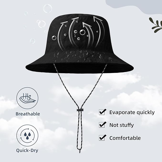 Durio Waterproof Bucket Hats for Woman UPF 50+ Sun Hat UV Protection Packable Rain Hats for Women Lightweight Hiking Hat