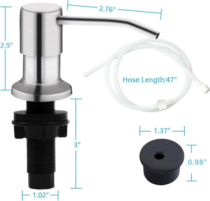 Kitchen Sink Soap Dispenser, Brushed Nickel Countertop Soap Dispenser Pump - Image 6