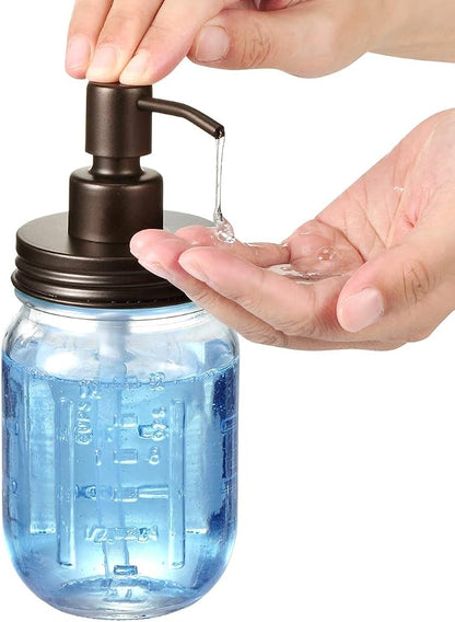 Amolliar Mason Jar Liquid Soap Dispenser, 16OZ Stainless Steel Pump Lid & - Image 4