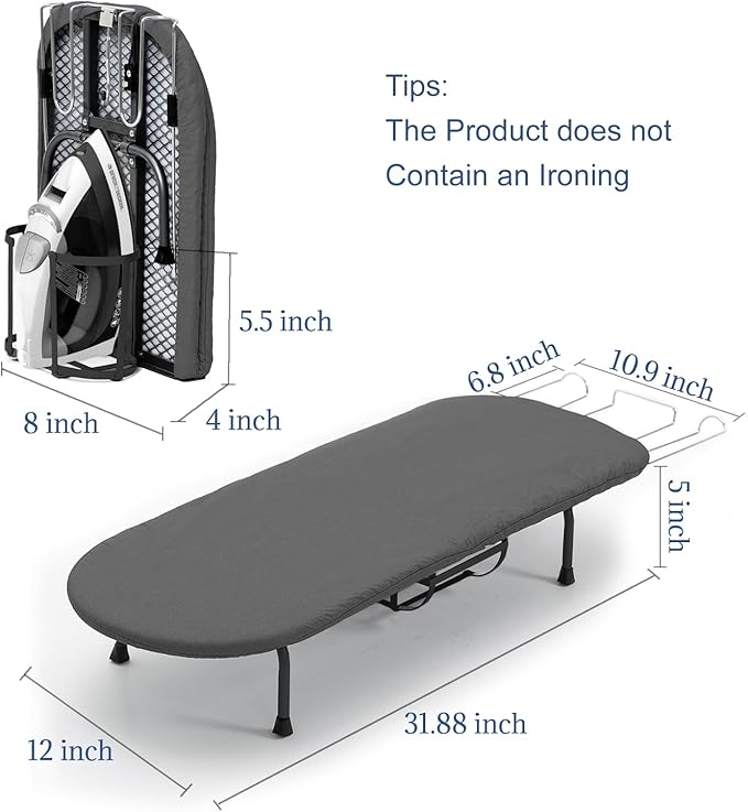 Tabletop Ironing Board with Iron Holder, RAINHOL Small Folding Ironing Board - Image 2
