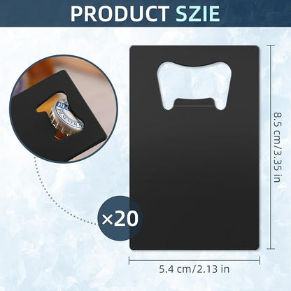 20 Pcs Stainless Steel Metal Card Beer Bottle Openers, DIY Party Favor Wedding - Image 2