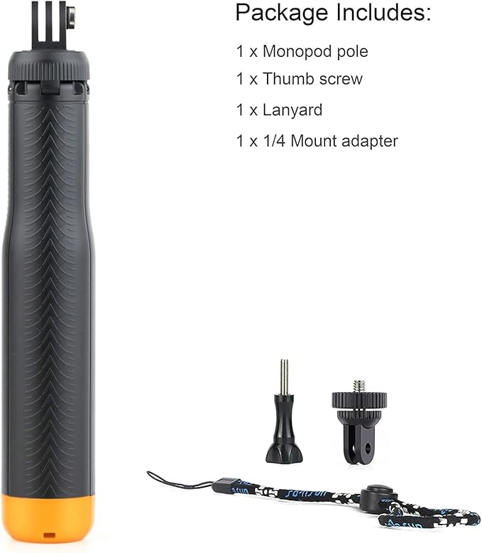 SOONSUN 4in1 Floating Selfie Stick Hand Grip Tripod for GoPro Hero 13 12 11 10 9 8 7 6 5 4 Session Max, AKASO, SJCAM Action Camera, Waterproof Extension Monopod Pole Floating Handle Tripod Stand