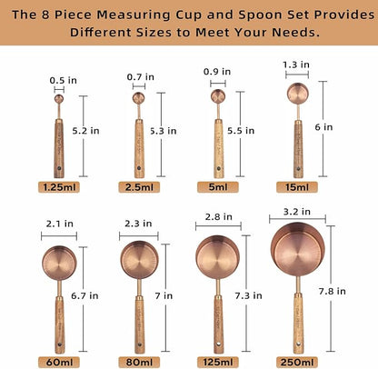 Measuring Cups and Spoons Set of 8, Stainless Steel Measuring Cup - Image 6