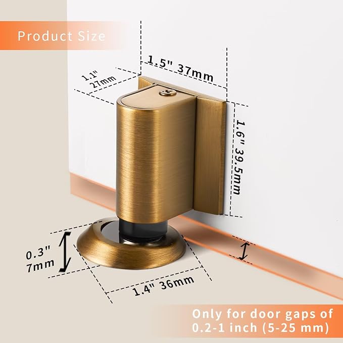 Bak Bo Magnetic Door Stoppers 4 Pack Bottom of Door Holder Keep Door Open No - Image 2