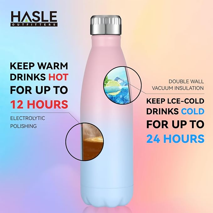HASLE OUTFITTERS 17oz Stainless Steel Water Bottles, Vacuum Insulated Water - Image 4