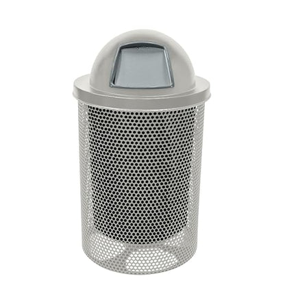 COATEDOUTDOORFURNITURE RDT-P-TXTGRY Heavy Duty Round Trash Receptacle by CoatedOutdoorFurniture