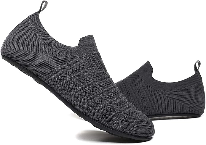 QZKDM Lightweight Slip on Grip Indoor House Slippers Barefoot Non Slip Home - Image 5