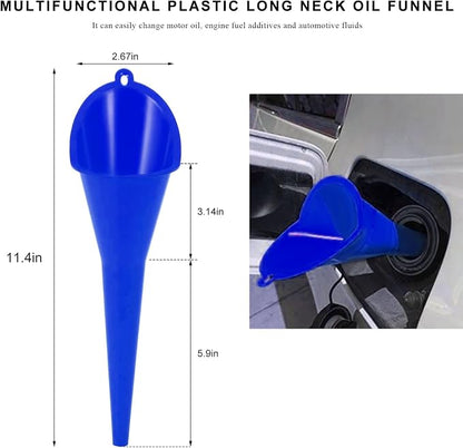 Oil Funnel, Plastic Long Neck Multi-Purpose Spill Saver Funnel, Engine Oil - Image 2