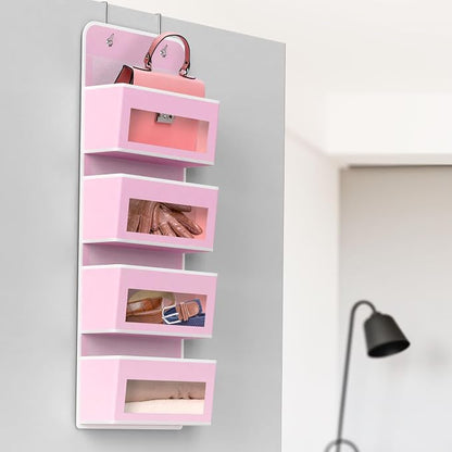 Simple Houseware 4 Clear Window Pocket Over Closet Door Storage Hanging - Image 6