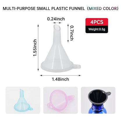 Mini Funnel 4-Pack for Lab Bottles, Sand Art, Essential Oil, Recreational - Image 2