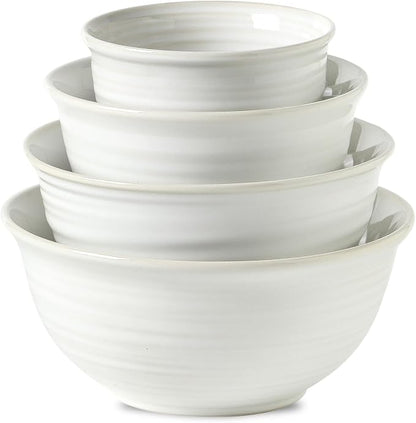 Hasense Ceramic Mixing Bowls, 2.1/1.5/1.0/0.5 Qt, Nesting Bowls by Hasense