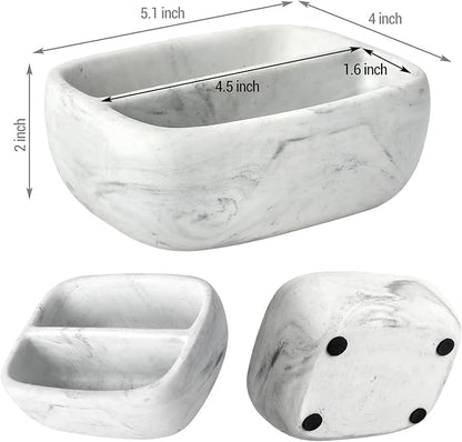 MyGift Modern White Resin Sponge Holder - Image 4