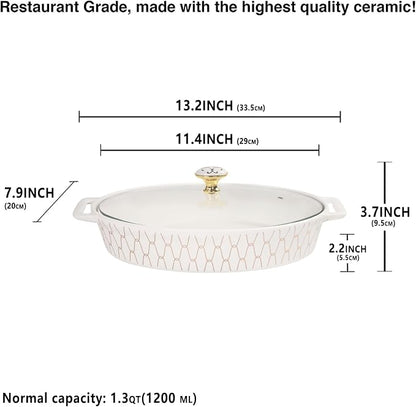 insongdafa 11" x 7.5" Ceramic Oval Casserole Dish - Image 2