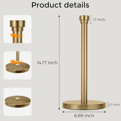 Warm Gold Paper Towel Holder Countertop, Freestanding Paper Towel Stand - Image 8