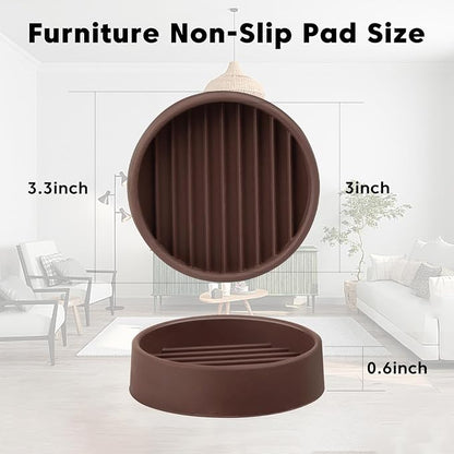 8Pcs 3"*3" Rubber Non-Slip Furniture Pads Heavy Duty Furniture Casters Cups - Image 2