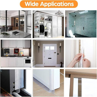 20 Ft Weather Stripping Door Seal Strip, Shower Door Bottom Seal, Self Adhesive - Image 6