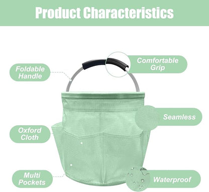 Qivine 17L Cleaning Caddy with Handle, Cleaning Supply Caddy Foldable Tool Bag - Image 4