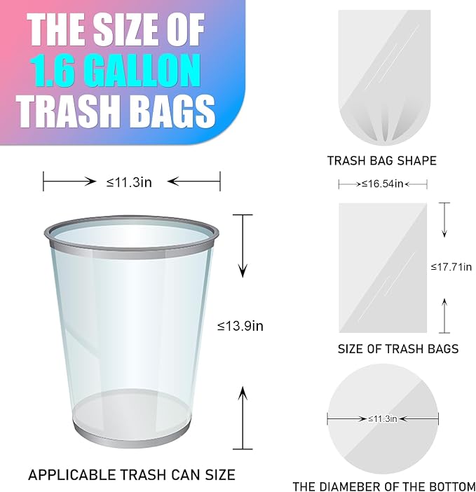 300 Count 1.6 Gallon Mini Trash Bags - Image 3
