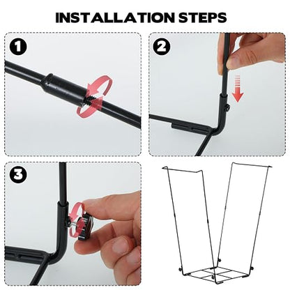 2 pcs Metal Trash Bag Holder, Outdoor Metal Leaf Bag Holder Stand, Garbage Bag - Image 4