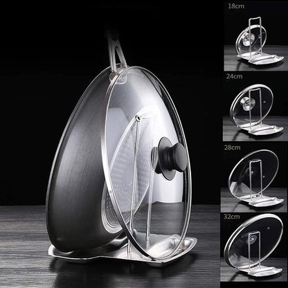 Lid and Spoon Rest Shelf, 304 Stainless Steel Pan Pot Cover Lid Rack Stand - Image 5