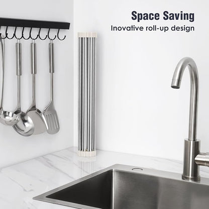Tomorotec 17.7" x 15.5" Roll Up Dish Drying Rack Over Sink Drying Rack Sink - Image 3