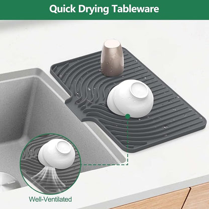 GUUKIN Silicone Dish Drying Mat, 17.7" x 11.8 " Drying Matt Kitchen Counter - Image 3