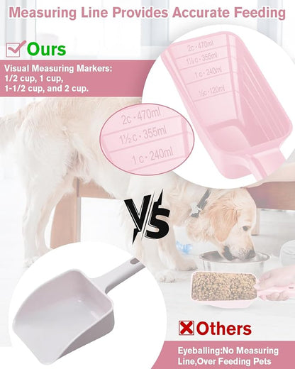 2 Cup Dog Food Scoop, Plastic Pet Food Scoop - Image 4
