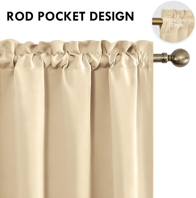 DWCN Blackout Curtains Room Darkening Thermal Insulated Bedroom Curtains Window - Image 4